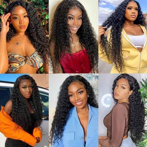 Yavida Water Wave Human Hair Bundles Wet and Wavy Bundles Human Hair Brazilian Unprocessed Remy Hair Water Wave Weave Extensions 16 18 20 Inch Natural Black