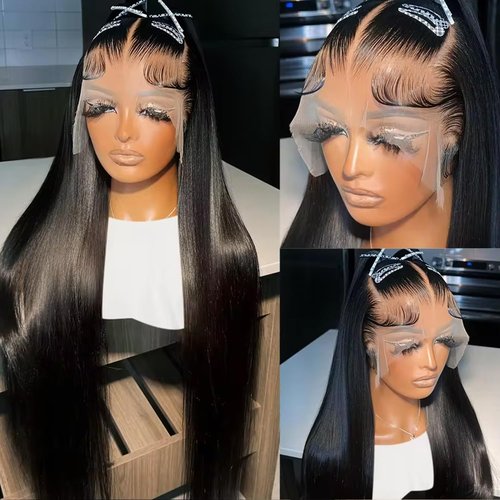 VIPbeauty 13x6 Lace Front Wigs Human Hair Pre Plucked 180 Density Straight HD Transparent Glueless Wigs Human Hair 13x6 Straight Lace Frontal Wigs Human Hair Wigs for Women 18 Inch