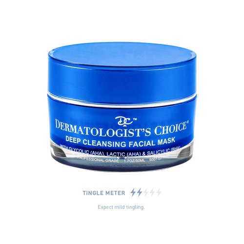 Dermatologist's Choice Deep Cleansing Mask With AHA, BHA, and Detoxifying Clay For Clogged Pores, Excess Oil, and Dull Skin