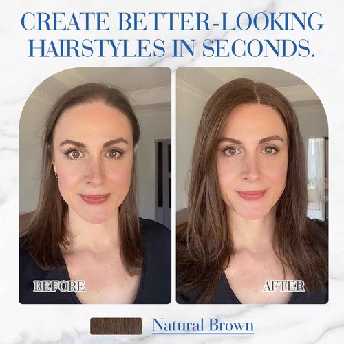 S-noilite Human Hair Toppers for Women, 100% Real Human Hair, 4x5 Inch Lace Base, Natural Brown, 12 Inch