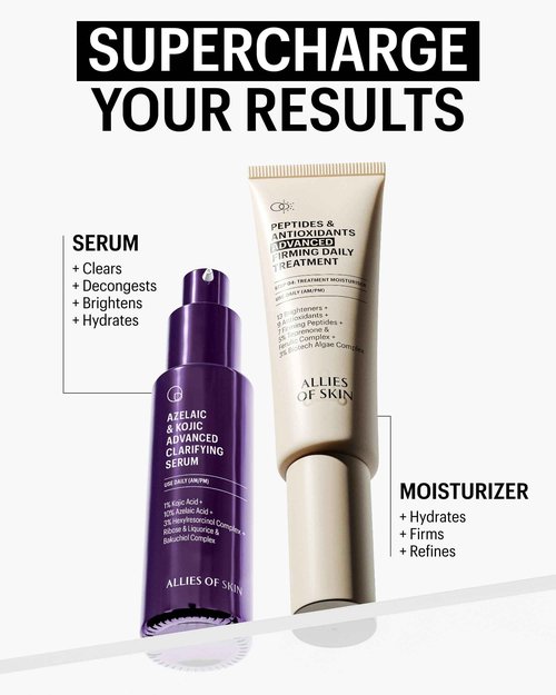 Allies of Skin Azelaic & Kojic Clarifying Face Serum | Clinically Proven for Acne & Blemish Prone Skin |10% Azelaic Acid Treats Pigmentation and Redness | Targets Pores & Uneven Skin Texture (1 Fl oz)