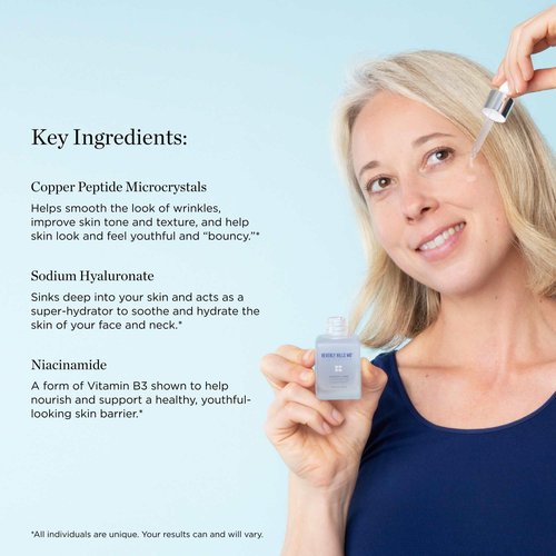 Smooth + Firm Copper Peptide Concentrate Serum for Aging Skin, Plumping Niacinamide for Tightening & Brightening, Helps Improve Elasticity, Hyperpigmentation & Dark Spots, Water Based, 1.18 Fl Oz