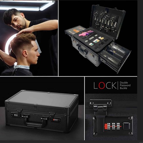 Barber Cases for Clippers and Supplies, Hair Scissors Trimmer Organizer, Salon Hair Grooming Hard Travel Suitcase, Shrink DesignTransformers,Aviationmaterial,Lightweight&Portable