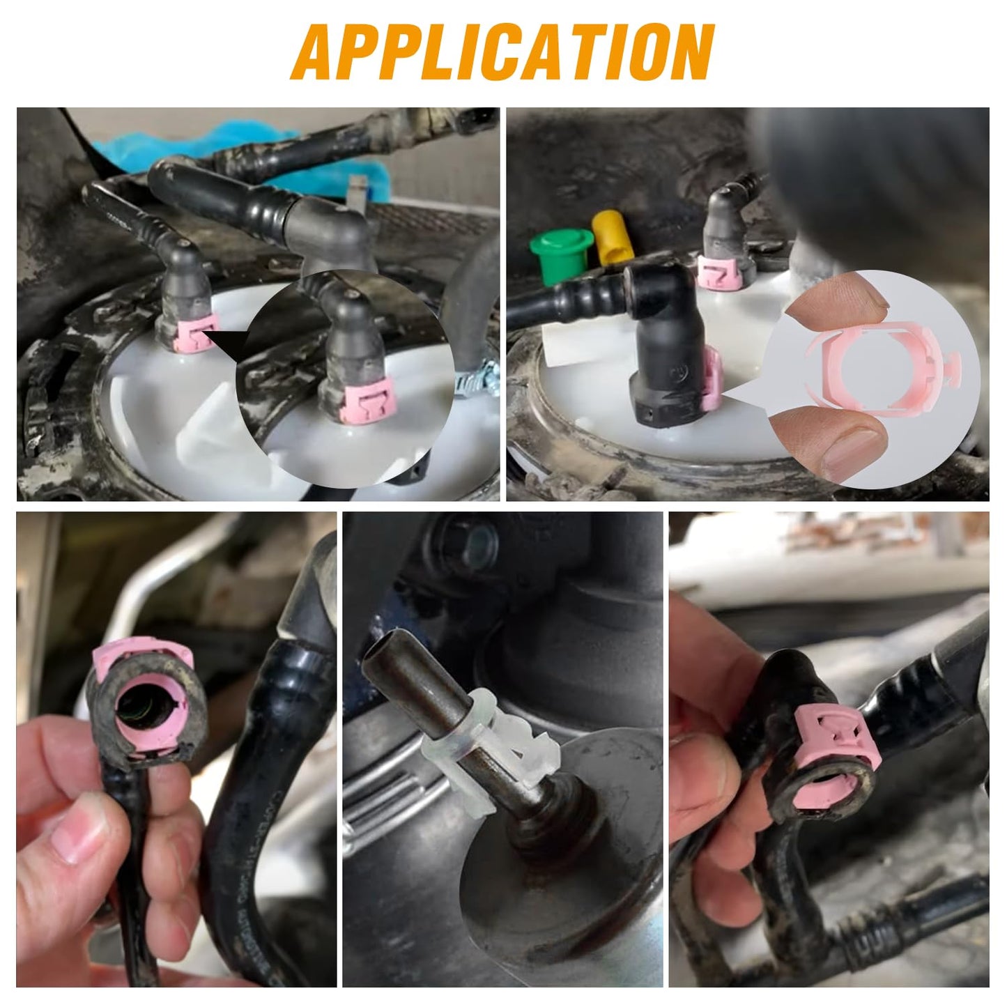 GOOACC 70Pcs Fuel Line Retaining Clips Assortment Kit 3/8" 5/16" Fuel Line Hose Pipe Retainer Clip Compatible with Ford GM