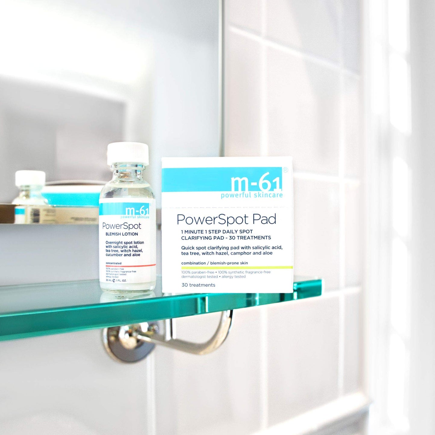 m-61 Powerspot Pads | Quick Spot Clarifying Pad With Salicylic Acid, Tea Tree, Witch Hazel, Aloe. For Blemish-Prone Skin - 30 Treatments