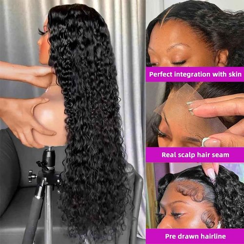 Noxlouis 20 Inch Deep Wave Lace Front Wigs Human Hair Wig for Woman 13x4 Hd Deep Curly Lace Frontal Wig Pre Plucked With Baby Hair