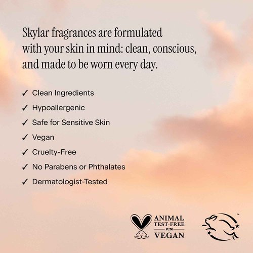 Skylar Vanilla Sky Eau de Parfum -Hypoallergenic & Clean Perfume for Women & Men, Vegan & Safe for Sensitive Skin- Notes of Cappuccino, Vanilla & Caramelized Cedar - 50mL /1.7 Fl oz