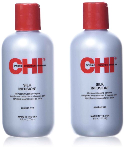 CHI Infra Silk Infusion, Leave-In Reconstructing Treatment To Strengthen & Protect All Hair Types, Alcohol-Free, 12 Oz, Pack of 2