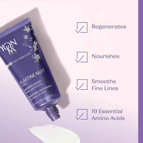 Yon-Ka Elastine Nuit Anti-Wrinkle Night Cream | Anti Aging Facial Moisturizer and Eye Cream | Soften Fine Lines and Wrinkles with Vitamin C and Elastin Peptides | Paraben-Free | 1.70 oz