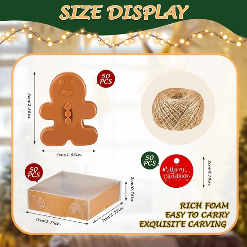 Maxcheck 50 Sets Christmas Bar Soap Gift Set Christmas Handmade Soaps Tree Socks Gingerbread Snowflakes Body Soaps with Exquisite Box Christmas Stocking Stuffers Gifts for Guests (Gingerbread)