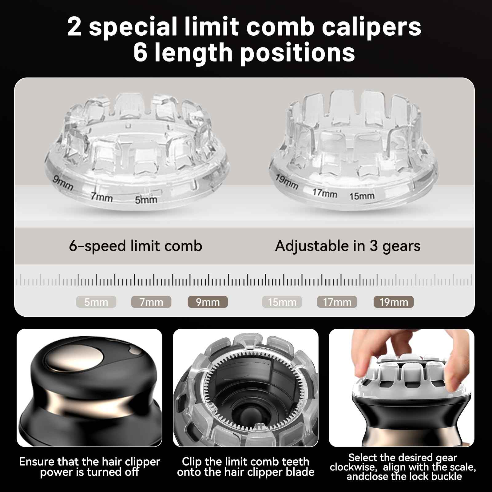 Moricsom Self Haircut Kit for Men – IPX6 Waterproof Rechargeable DIY Cut System Head Trimmer Cutter Machine with Sideburns Tool for Man, Simple Hair Cutting for Males Gradual Short Hair (Black)