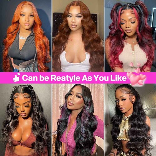 Yamikk Body Wave Lace Front Wigs Human Hair Pre Plucked Natural Hairline 180% Density Human Hair Wigs For Women 13x5 Hd Lace Frontal Wig with Tiny Knots 18 Inch