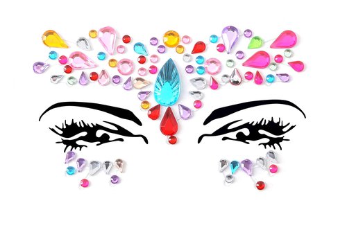 FACEGEM LONDON Face Gems Adhesive Glitter Jewel Tattoo Sticker Festival Gems Rave Party Body Make Up 100 PCS FACE GEMS