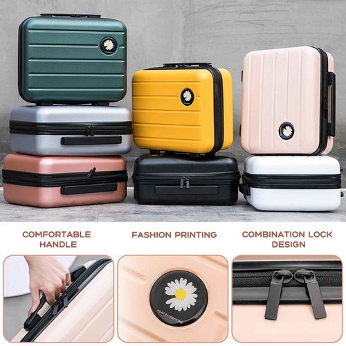 HAHONIA 16 inches Large Capacity Hard Shell Cosmetic Case with Zipper and Handle Makeup Travel Case for Women Girl Silver gray