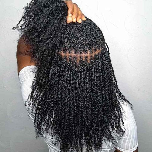 QVR Afro Kinkys Bulk Human Hair for Dreadlock Extensions Repair Locs 150 Gram, Natural Black 12inches Mini Spring Twist Braiding Afro Kinky Human Hair for LocKs