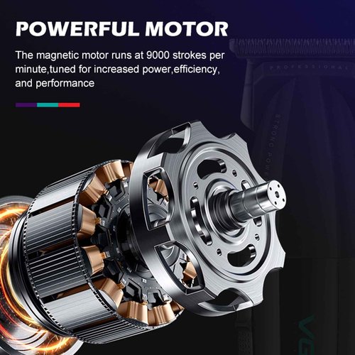 VGR Professional Hair Clipper and Trimmer Set for Men, Barber Clipper and Zero Gap T-Blade Trimmer Kit, Cordless USB Rechargeable Hair Cutting Kit with 9 Guide Combs, Ceramic Blade, LED Display