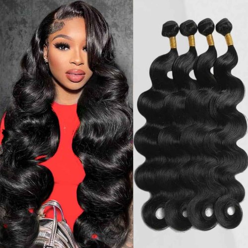 Human Hair Bundles Body Wave Bundles Human Hair 20 20 22 22 Inch 4 Bundles Human Hair 12A Grade 100% Unprocessed Brazilian Virgin Hair Body Wave 4 Bundles Human Hair Extensions Natural Color