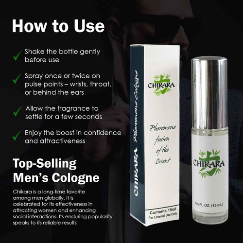 Love Scent Chikara Pheromone Cologne for Men, High Concentration Pheromone Spray, Mens Pheromones Cologne to Attract Women, Long Lasting (15 ML) - 2 Pack