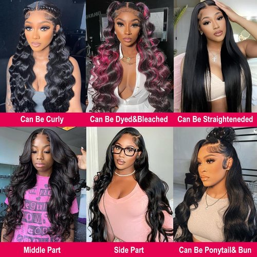 Nognut 13x6 Body Wave Lace Front Wigs Human Hair 200% Density Body Wave Lace Frontal Wigs Human Hair for Women Pre Plucked Glueless Wigs with Baby Hair 24 Inch