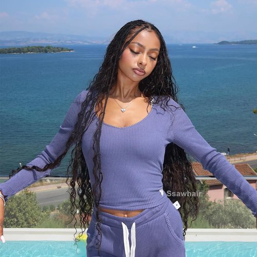 Ssawhair Pre-Divided Deep Wave Bulk Human Hair For Boho Braids Double Drawn Curly Virgin Human Hair Bulk For Braiding Hair Extensions 16Inch 200g 640Roots