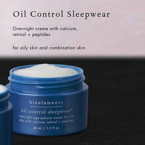 Bioelements Oil Control Sleepwear - 1.5 fl oz - Night Cream for Combination & Oily Skin - With Calcium, Retinol & Peptides - Vegan, Gluten Free - Never Tested on Animals