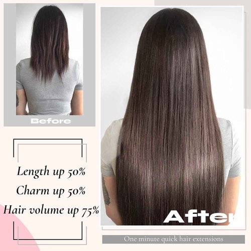 VKHAIR Clip in Hair Extensions Real Human Hair 20 inch, 8Pcs/120g Human Hair Clip in Extensions, Seamless Clip in Hair Extensions Human Hair #1 Jet Black, 20 Inch