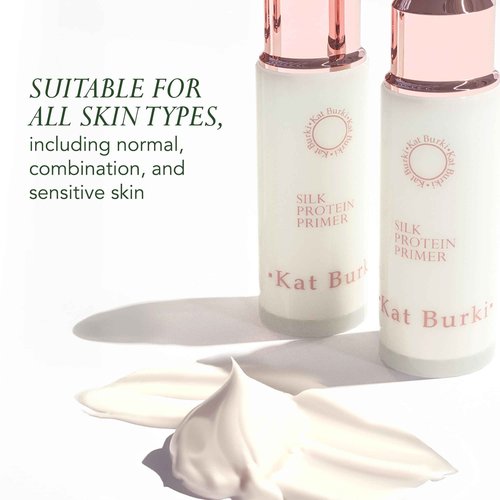 Kat Burki Silk Protein Primer with Botanical Hyaluronic Acid, Irish Sea Moss & Silk Amino Proteins, Hydrates, Smooths & Protects Skin, Silicone-Free, 1 Fl Oz