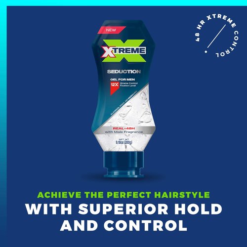 Xtreme Gel Seduction Styling Hair Gel For Men With Aloe Vera and 48-Hours Control, 9.18 oz (Pack of 18)