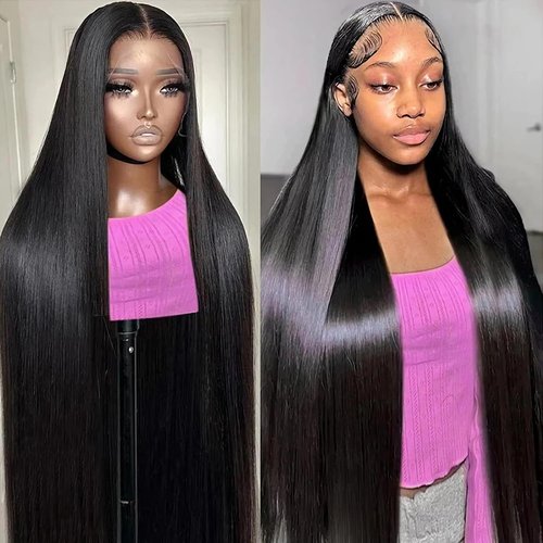 BELE 13x4 Lace Front Wigs Human Hair 16 Inch 200% Density Pre Plucked Brazilian Virgin Straight Skinlike Real Hd Lace Frontal Wigs Human Hair Glueless Straight Lace Front Wigs for Women