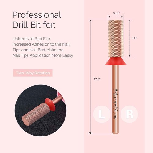 MelodySusie Professional Rechargeable 30000 RPM Nail Drill with Large Barrel Nail Buffer Bit