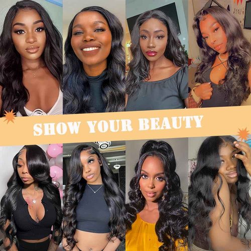 Hailriss 28 Inch 13x6 Body Wave Lace Front Wigs Human Hair Pre Plucked Glueless Wigs Human Hair 180% Density Body Wave 13x6 HD Transparent Frontal Wigs Human Hair Lace Front Wigs for Black Women