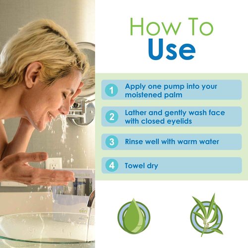 EyeEco Age-Defying Tea Tree Eyelid and Facial Cleanser - 180mL - Non-Irritating Eyelid Cleanser and Face Wash with Shea Butter and Vitamin E