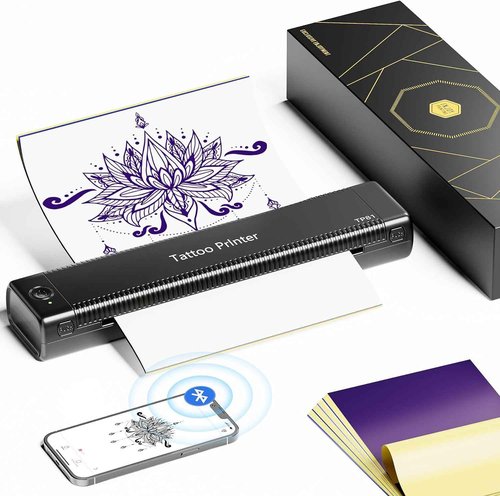 Itari TP81 Tattoo Stencil Printer Bluetooth - 2025 New Tattoo Kit Machine with 10pcs Tattoo Transfer Papers for Tattooing Thermal Tattoo Printer Tattoo Supplies for Tattoo Artists, Black