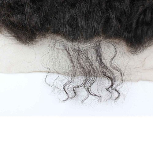 Dreambeauty Transparent Lace Color 13×6" Lace Frontal Closure Kinky Curly Free Part Brazilian Remy Human Hair Pre-Plucked Natural Hairline Lace Frontal Closure with Baby Hair Natural Color (12 Inch)