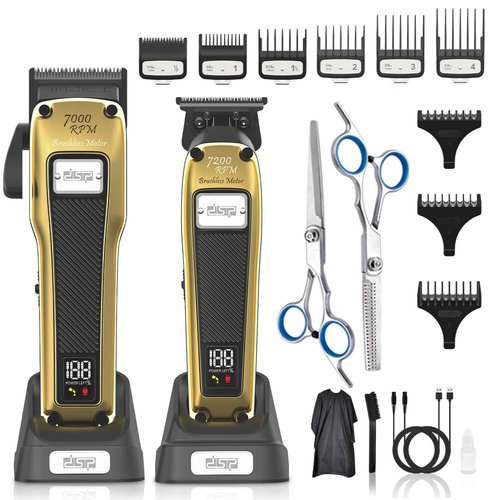 DSP Hair Clipper for Men Professional, BLDC Motor & DLC Coated Detachable Blade, Cordless Hair Trimmer Set for Barber with Charging Base, Men Hair Product Gift Set
