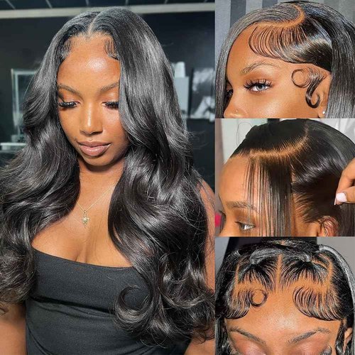 ABALON 13x6 Lace Front Wigs Human Hair Pre Plucked 200% Density Body Wave Wig HD Lace Frontal Wigs Human Hair for Women Natural Color Glueless Wigs Human Hair Pre Plucked 20 Inch