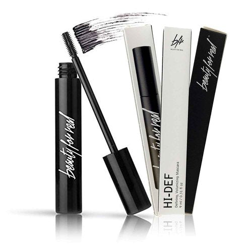 Beauty for Real Hi-Def Mascara, Just Black - Set of 3 - Defining & Volumizing Lash Definer - Humidity & Smudge Proof - Micro Brush Ensures Versatile Application - 2.3 oz