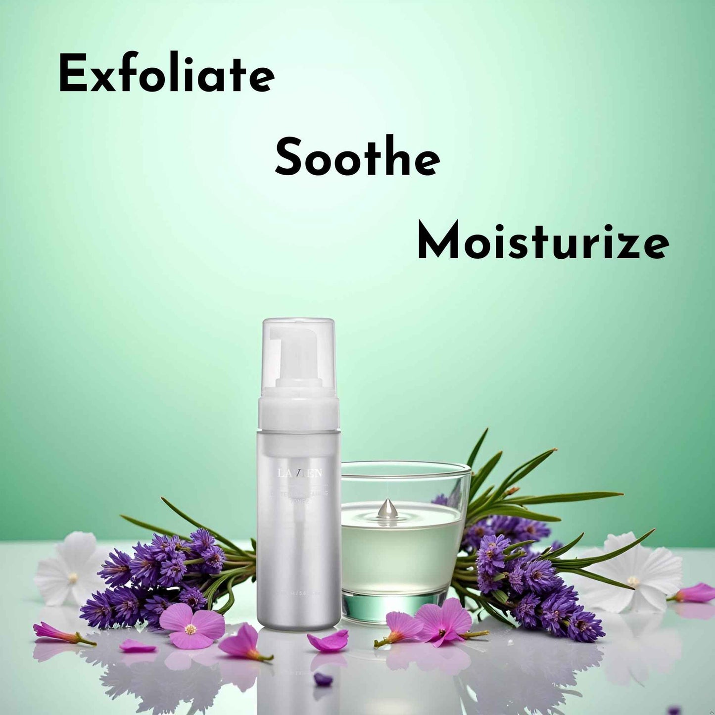 Lavien Centella Creaming Facial Toner - Centella Asiatica Leaf Water, Bubble Foaming - Night and Day Toner, Cleanse, Absorb, Sheet Mask, Exfoliate - 5.97 Fl Oz. (150ml) Bottle