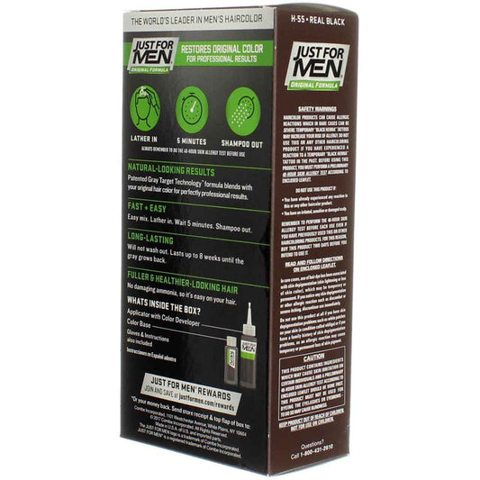 JUST FOR MEN Hair Color H-55 Real Black 1 Each (Pack of 5)