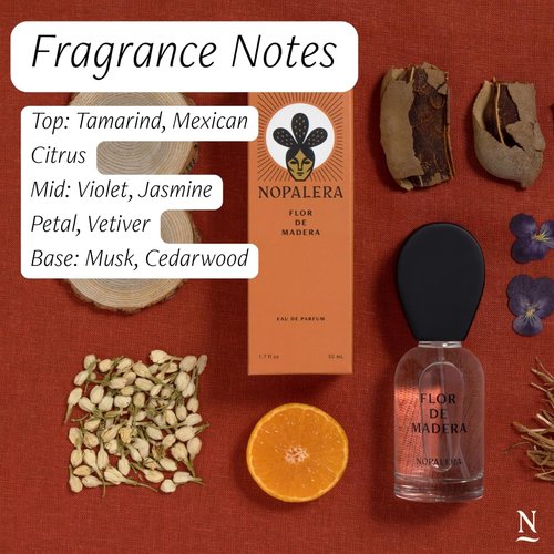 Nopalera Flor de Madera Eau de Parfum - Clean Fragrance for Women and Men - Bright Tamarind and Mexican Citrus Blend, Long-Lasting, Free From Artificial Ingredients, 50ML