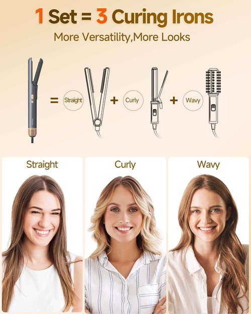 WindBlow Hair Dryer Brush 6-in-1 Straightener, Hair Auto-Wrap Curlers, Professional 110,000 RPM Magic Multi Styler with Attachments