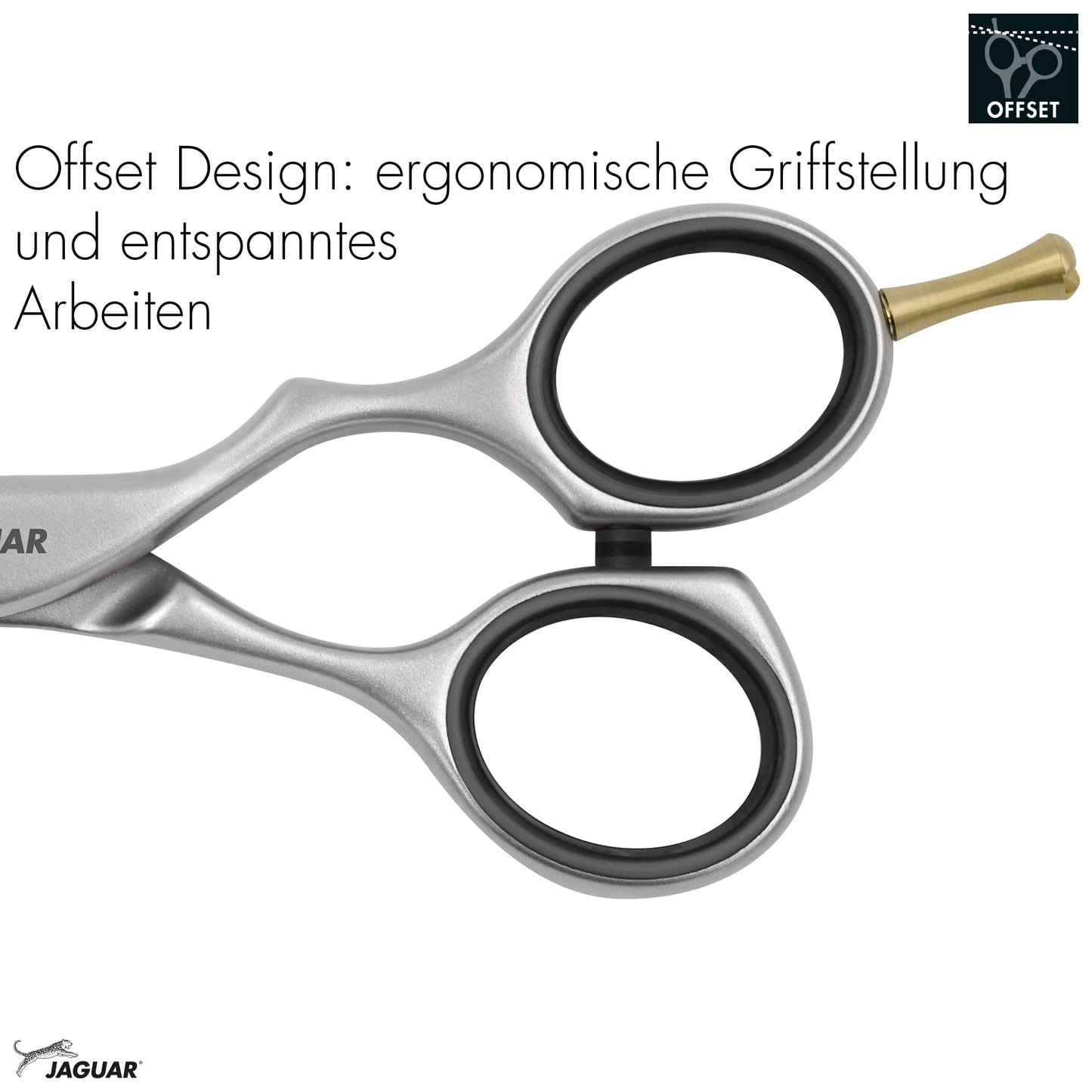 Jaguar Shears Pre Style Relax 6.0 Inch Offset Design Professional Ergonomic Steel Hair Cutting & Trimming Scissors for Salon Stylists, Beauticians, and Barbers