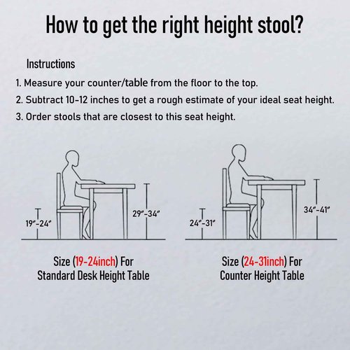 CoVibrant Wide Rolling Stool with Lockable Rubber Wheels & Footrest - Adjustable Swivel Stool Chair for Kitchen, Lab, Office, Salon, Home (Grey, 24''-31'')