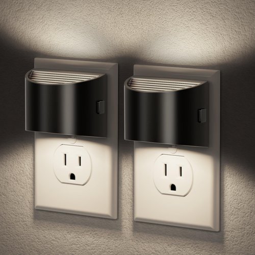 JandCase Night Light, Automatic Night Lights Plug into Wall,2 Pack Dusk to Dawn Sensor Nightlight, 5000K Brightness Adjustable Nightlight for Kids Bedroom Hallway Kitchen Decor