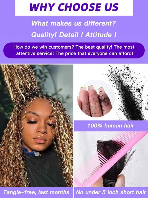 Enaiiby 4/27 Human Hair Bundles Curly Braiding Hair 50g 26 Inch, Ombre Blond Braiding Hair Loose Deep Wave Bundles Boho Human Hair Bulk, 12A No Weft 100% Real Virgin Hair Honey Blonde Boho Hair