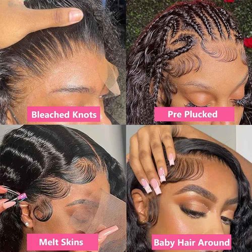 Kdmidun 13x6 Deep Wave Lace Front Wigs Human Hair 200% Density 13x6 HD Transparent Lace Frontal Wigs Human Hair for Women Glueless Deep Curly Wig Pre Plucked With Baby Hair Natural Black 28 Inch