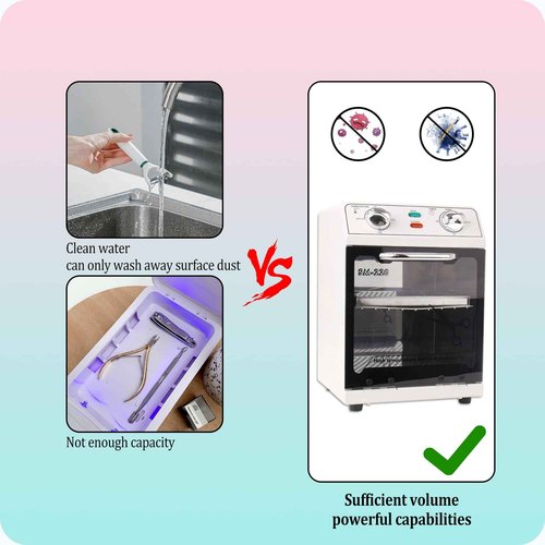 High Temperature Sterilizer, 8L Large Capacity Dry Heat Sterilizer, Max. Temperature 220℃, With Temperature Control & Timer, For Hair Salon Spa Nail Salon, Tool Sterilizer