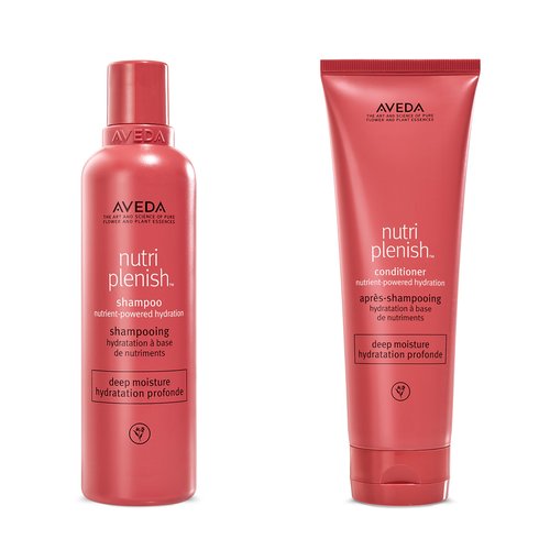 Aveda Nutriplenish Deep Moisture Shampoo & Conditioner Duo | for Dry to Very Dry Hair | Organic Pomegranate Oil, Coconut Oil, Mango Butter | 8.5 Fl Oz
