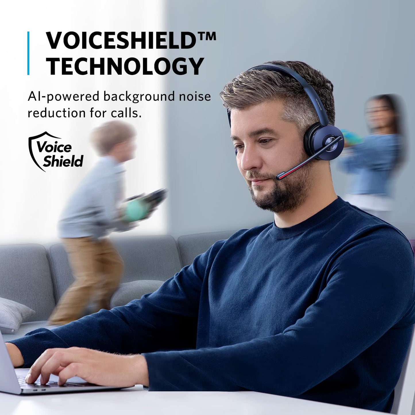 Anker PowerConf H700, Bluetooth Headset with Microphone, Active Noise Cancelling, Audio Recording and Meeting Transcription, AI-Enhanced Calls (Headset)
