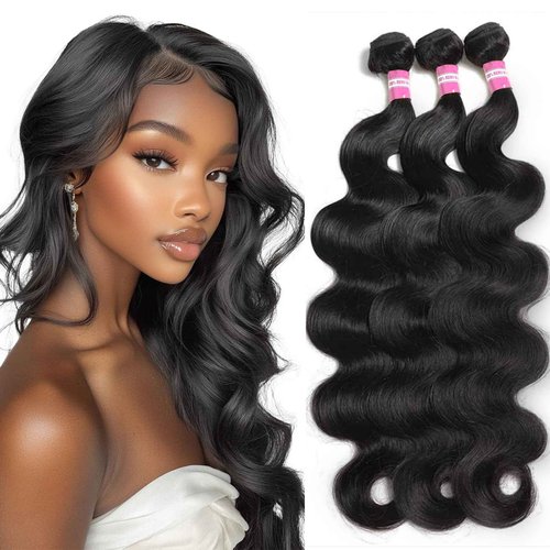 DMKEEP 12A Human Hair Bundles 20 22 24 Inch Body Wave Bundles Human Hair 100% Unprocessed Brazilian Raw Virgin Hair 3 Pcs Quick Weave Human Hair Extensions Natural Color